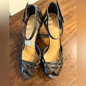 Gianni Bini Jasmine Peep Toe Platform Heels • Brown • Women’s Size 6 • EUC